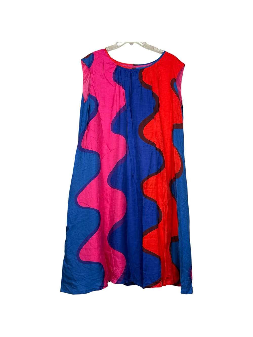 Marimekko Wavy Printed Multicolor Silk Blend Dress - Picture 2 of 5
